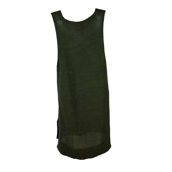 Lou & Grey Womens Olive Green Knit Tank Dress Small Cotton & Polyester - Picture 7 of 7
